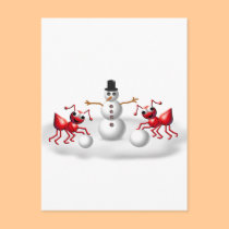 snow ants postcards