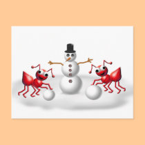 snow ants postcards