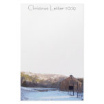 Snow &amp; Barn Christmas Letter Stationery