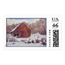 Snow Barn in the Mountains- stamps