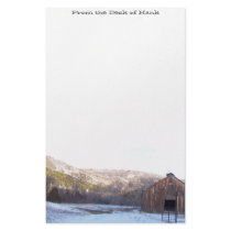 Snow, Barn & Mountains Stationery
