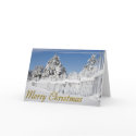 Snow Battered Snow Ski Fence Christmas Card card