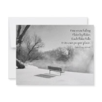 Snow Bench in Silence invitations by livingzen Snow Bench in Silence invitations