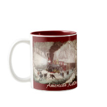 Snow Bound Train Vintage Coffee Mugs