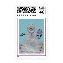 Snow Bride2 Postage Stamps by PennyCork Snow Bride2 Postage Stamps