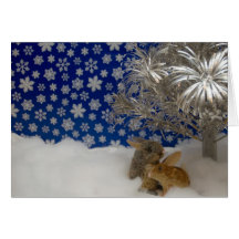 Snow Bunnies Greeting Card