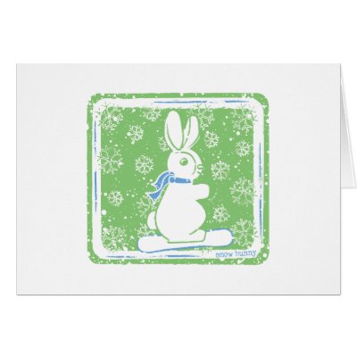 Snow Bunny Snow Boarding Card by truetomboy