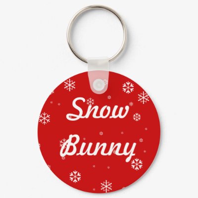 Snow Bunny Snowflakes Key Chain by Ladiebug