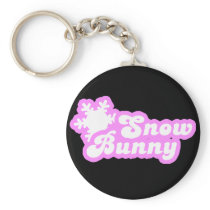 Snow Bunny Winter Pink Key Chain