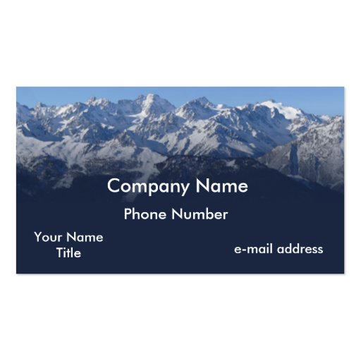 Snow cap mountains business cards (front side)
