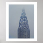 Snow Capped Chrysler Building after a storm posters