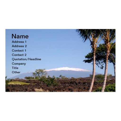 Snow-Capped Mauna Kea Business Card (front side)