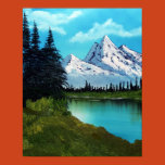 mountains, reflections, pines, snow, outdoors,
