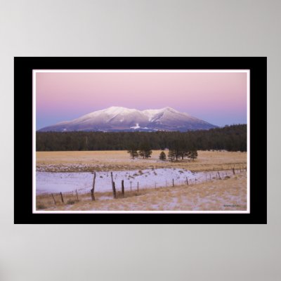 Modern  Frames  Francisco on Snow Capped San Francisco Peaks At Sunset Posters From Zazzle Com