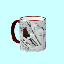 Snow Cardinal Mug by deesbasenjis Snow Cardinal Mug