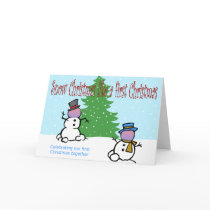 Snow Christmas Photo Frame Card by bwmedia Snow Christmas Photo Frame Card