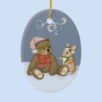 Snow Christmas Teddy ornaments