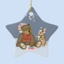 Snow Christmas Teddy ornaments