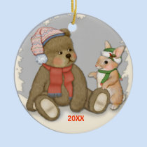 Snow Christmas Teddy ornaments