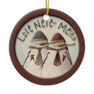 Snow Couple Ornaments