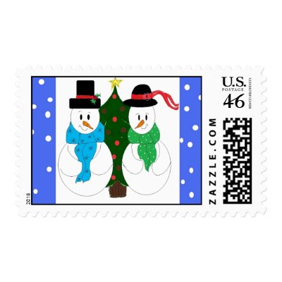 Snow Couple postage