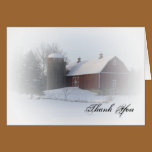 Snow Covered Barn Country Thank You Note Card cards