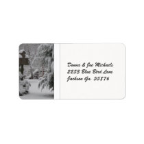 Snow Covered Birdhouse Personalized Address Label