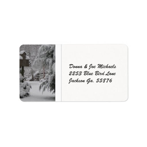 Snow Covered Birdhouse Personalized Address Label