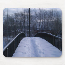Snow covered Bridge mousepads by dduhaime55 Snow covered Bridge mousepads