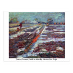 Snow-Covered Fields In Arles By Vincent Van Gogh Postcard