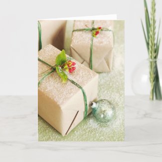 Snow Covered Holiday Gifts card