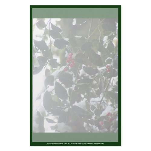 Snow Covered Holly stationery