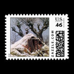 Snow Covered Hut by Friedrich stamps