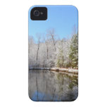 Snow covered landscape around the pond Case-Mate iPhone 4 case