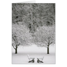 Snow covered landscape greeting cards