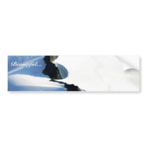 Snow-covered Mountain Peaks - Aerial View Bumper Stickers
