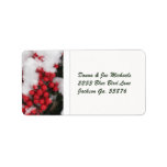 Snow Covered Nandina Berries Address Stickers Custom Address Label