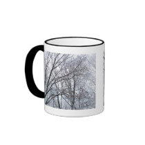 Snow-covered Oak Tree mugs