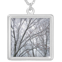 Snow-covered Oak Tree necklaces