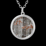 Snow Covered Oak Trees Necklace