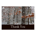 Snow Covered Oak Trees Thank You Card