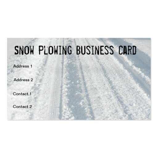 Snow Covered Road Snow Plow Business Card