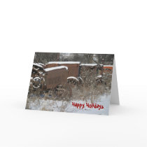 Snow-covered tractors cards