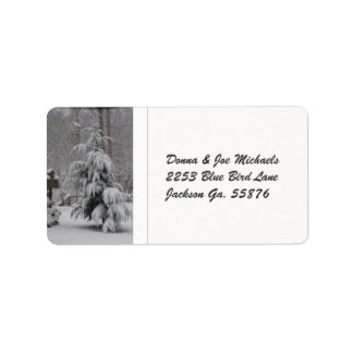 Snow Covered Tree Address Stickers Custom Address Label