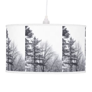 Snow-covered Trees: Vertical Hanging Pendant Lamp