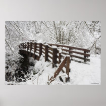 Snow Covered Wooden Bridge