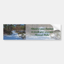 Snow Covered Woodland Path in Winter Bumper Stickers