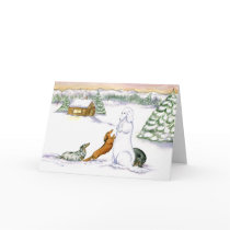 Snow Dachshund Holiday Card by terrypond Snow Dachshund Holiday Card