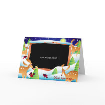 Snow Deer Template Greeting Card