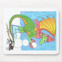 Snow Dragon Mousepad by dkpalmer Snow Dragon Mousepad